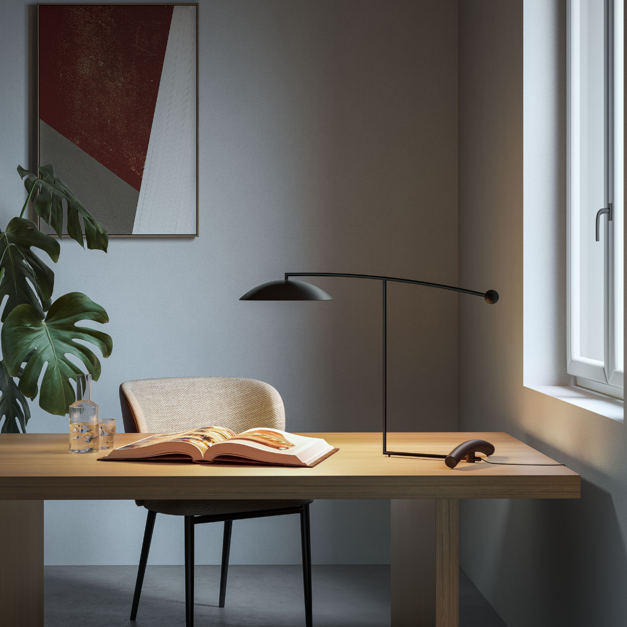 Lampe à poser Orbit – Design sculptural en laiton - LUMEN CENTER