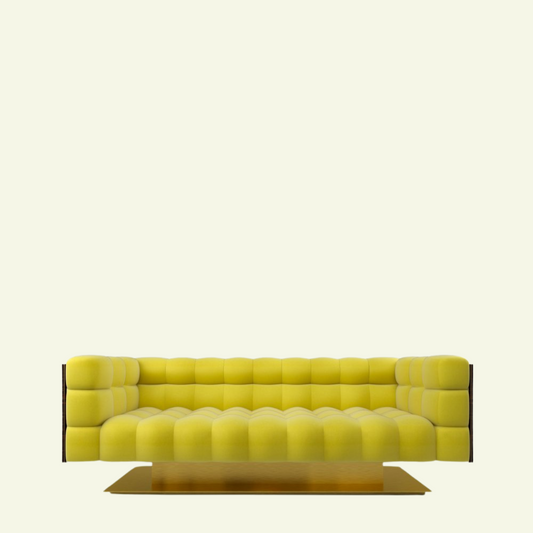 Montgomery 3-seater sofa – Wood shell & brushed metal - MARIONI