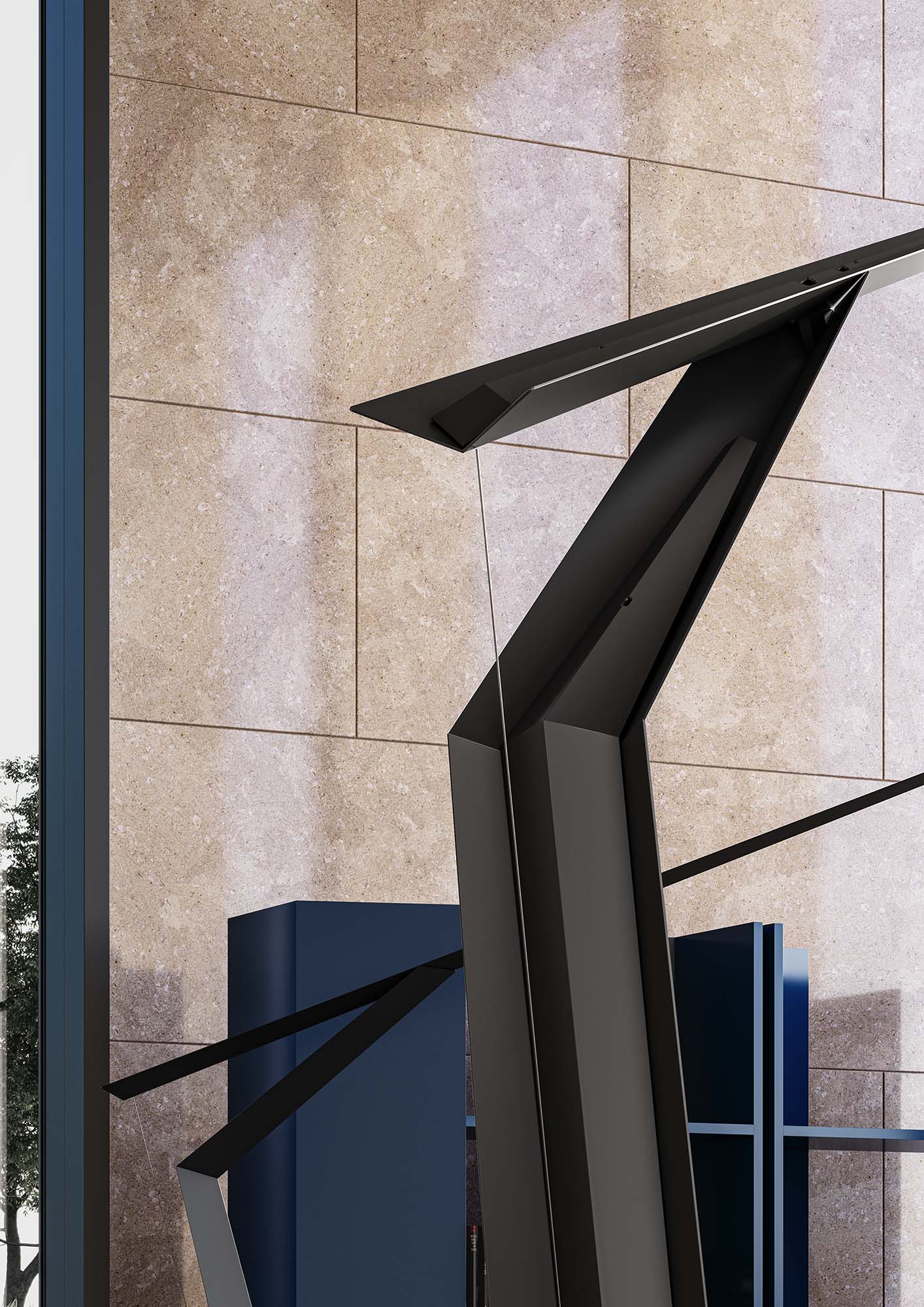 Lampadaire design en métal laqué GRUS - LUMEN CENTER