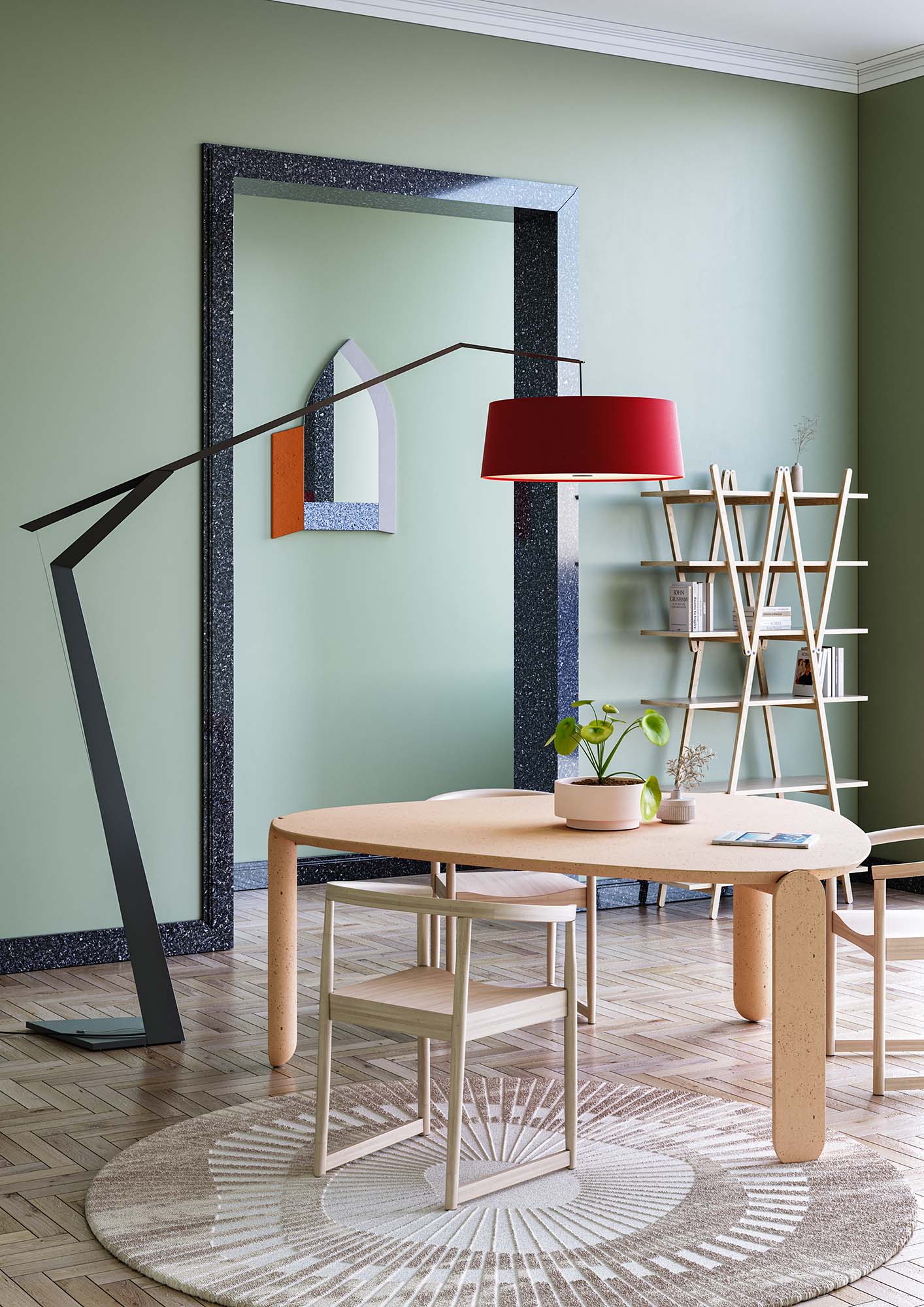 Lampadaire design en métal laqué GRUS - LUMEN CENTER
