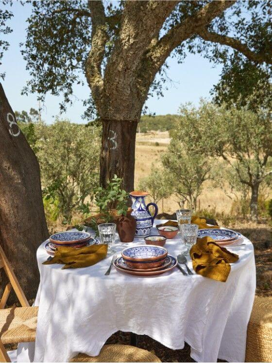 Saladier floral bleu en terre cuite Alentejo Terracotta - COSTA NOVA