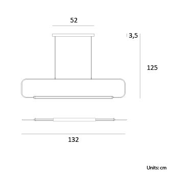 Suspension design minimaliste en métal SKYLINES - LUMEN CENTER