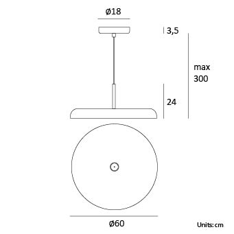 Suspension ronde en aluminium ZERO S/M/L - LUMEN CENTER
