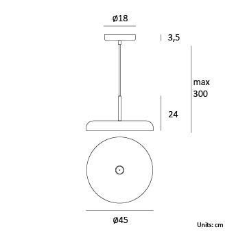 Suspension ronde en aluminium ZERO S/M/L - LUMEN CENTER