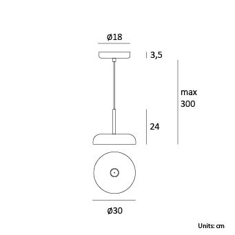 Suspension ronde en aluminium ZERO S/M/L - LUMEN CENTER