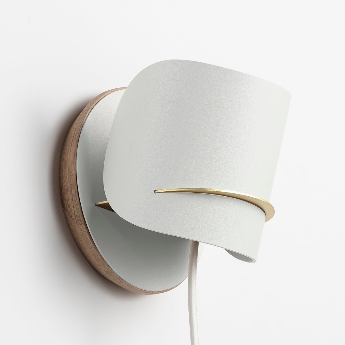 Applique murale design sculptural & écoresponsable Pistil - JURIE & JARRE - La Maison MilanaisePIAP06CLBLBlanc AlbâtreChêne clair recycléFil Blanc (prise secteur)