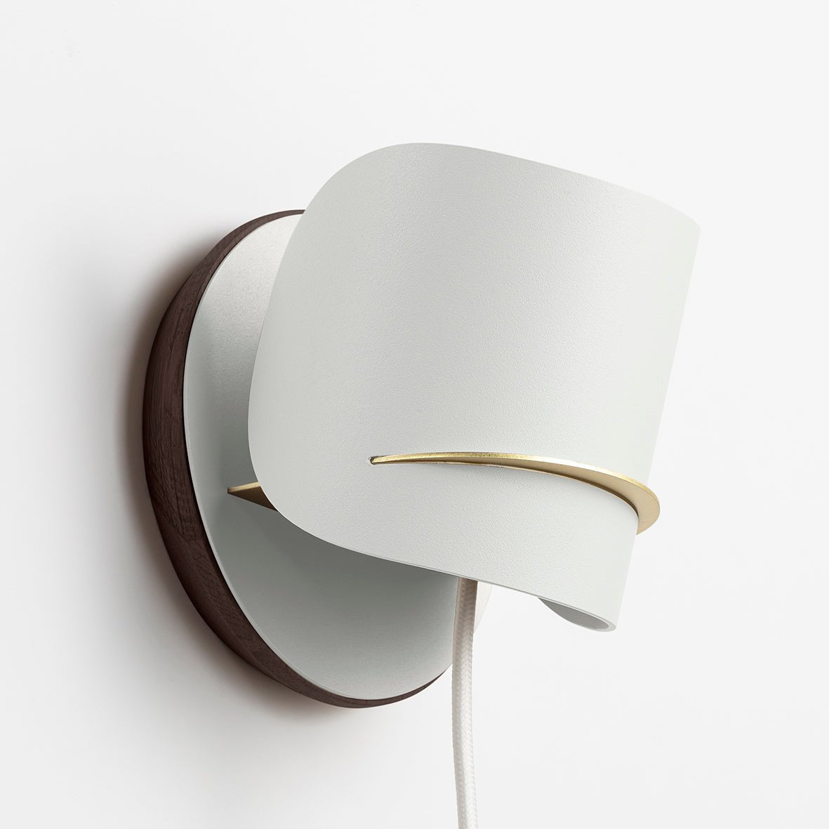 Applique murale design sculptural & écoresponsable Pistil - JURIE & JARRE - La Maison MilanaisePIAP06FOBLBlanc AlbâtreChêne foncé recycléFil Blanc (prise secteur)
