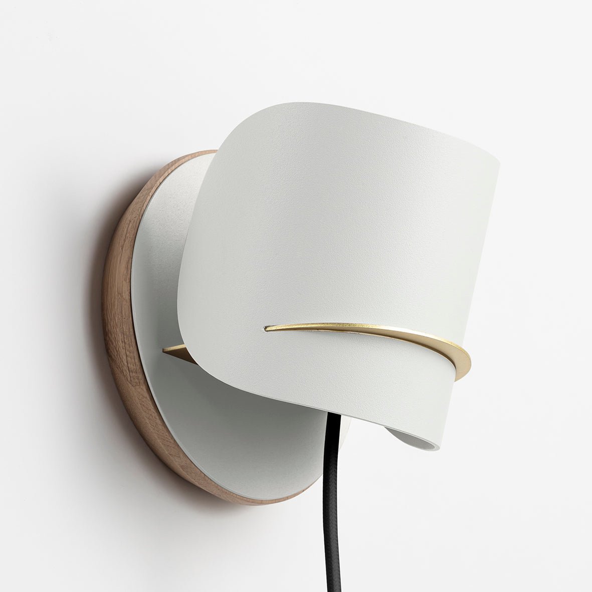 Applique murale design sculptural & écoresponsable Pistil - JURIE & JARRE - La Maison MilanaisePIAP06CLNOBlanc AlbâtreChêne clair recycléFil Noir (prise secteur)