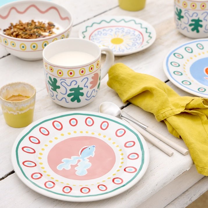 Assiettes à dessert rondes au design original Summer Bliss, lot de 6 - COSTA NOVA x LAETICIA ROUGET - La Maison MilanaiseDEP221CRAB6 Assiettes à dessert Ø22.1cm H1.6cmCrab