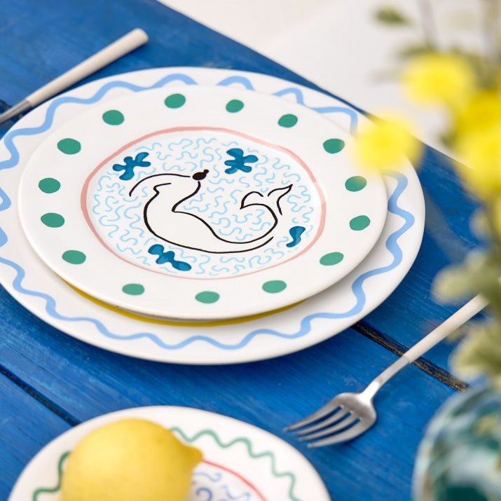 Assiettes à dessert rondes au design original Summer Bliss, lot de 6 - COSTA NOVA x LAETICIA ROUGET - La Maison MilanaiseDEP221CRAB6 Assiettes à dessert Ø22.1cm H1.6cmCrab