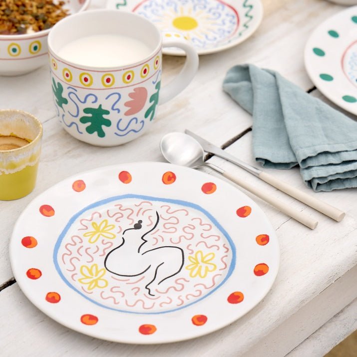 Assiettes apéritives rondes au design original Summer Bliss, lot de 6 - COSTA NOVA x LAETICIA ROUGET - La Maison MilanaiseLSP1616 Petites Assiettes Ø16.3cm H2.4cmSun