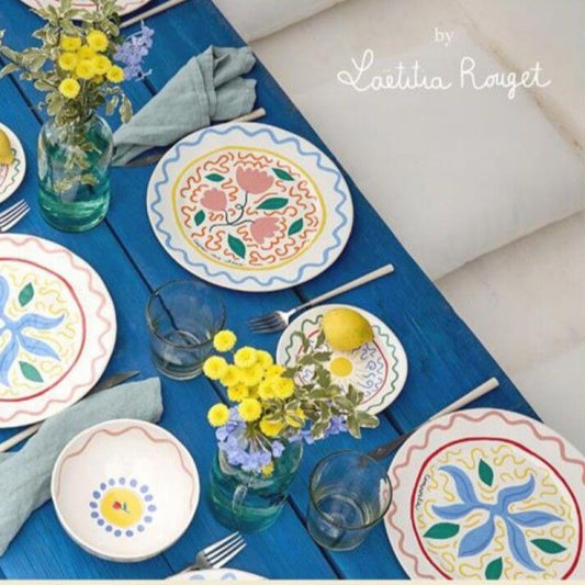 Assiettes apéritives rondes au design original Summer Bliss, lot de 6 - COSTA NOVA x LAETICIA ROUGET - La Maison MilanaiseLSP1616 Petites Assiettes Ø16.3cm H2.4cmSun