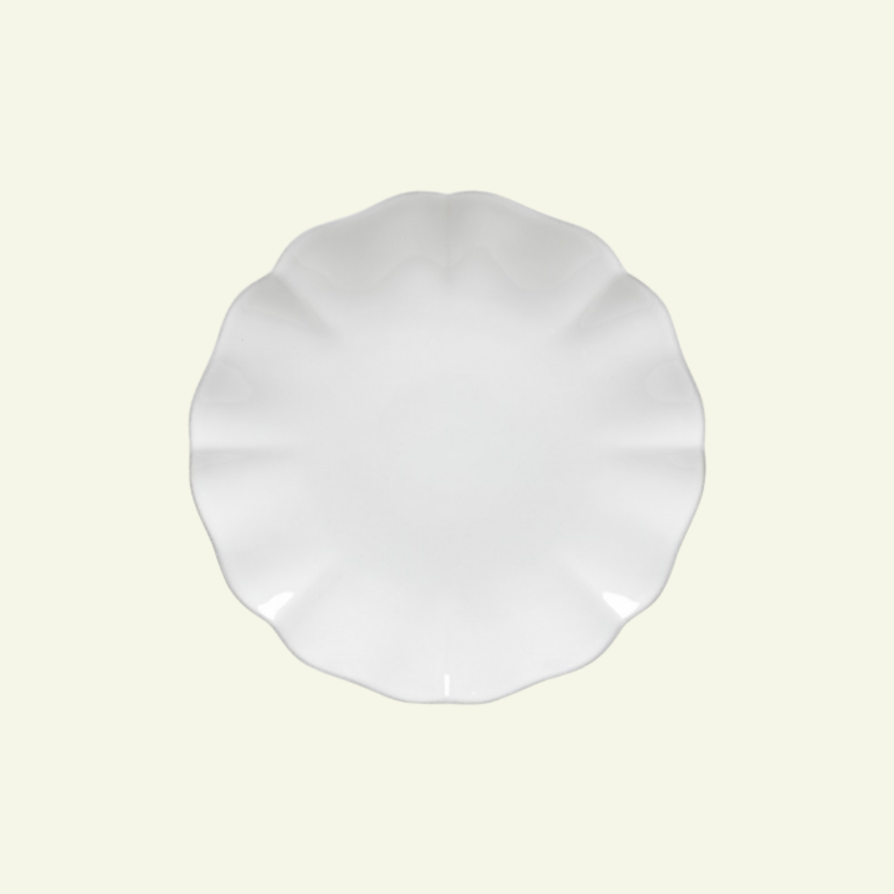 Assiettes plates bord à volants en grès fin Rosa, lot de 6 - COSTA NOVA - La Maison MilanaiseDAP252B6 Grandes assiettes Ø25cm H3.1cmBlanc
