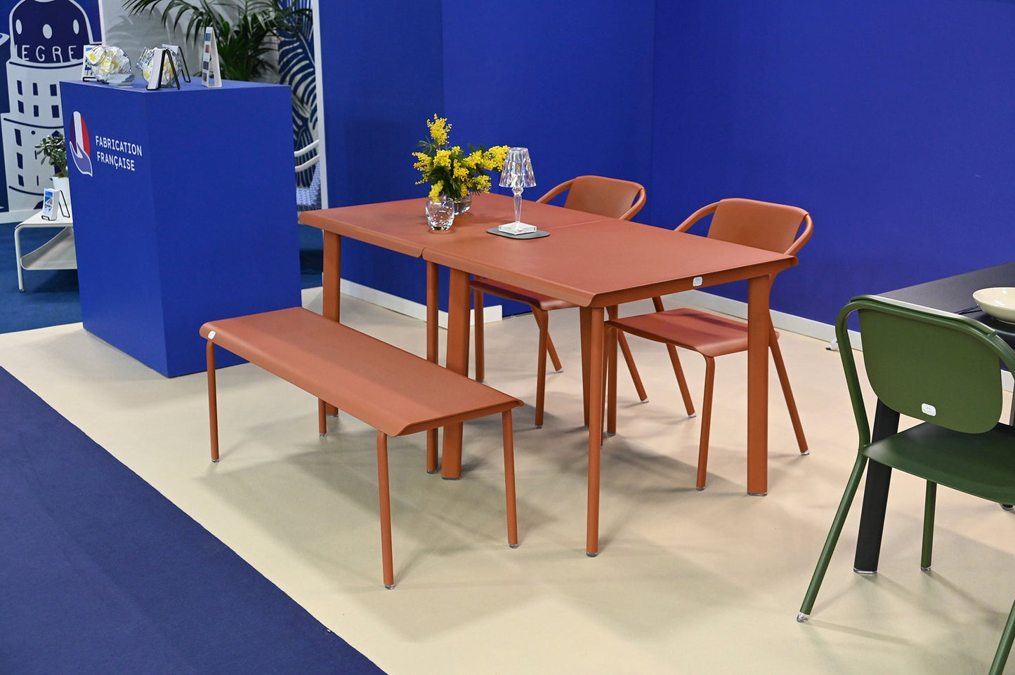 Banc en aluminium Design et fabrication française - ALLURE D'AZUR - La Maison Milanaise582204TERRATerracotta4 Personnes : 200x40xH45cm