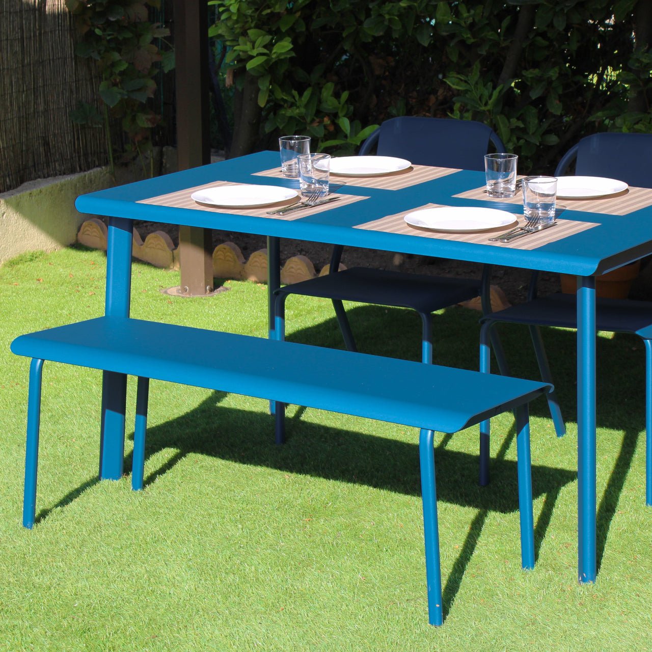 Banc en aluminium Design et fabrication française - ALLURE D'AZUR - La Maison Milanaise582017LAGUNELagune2 Personnes : 120x40xH45cm