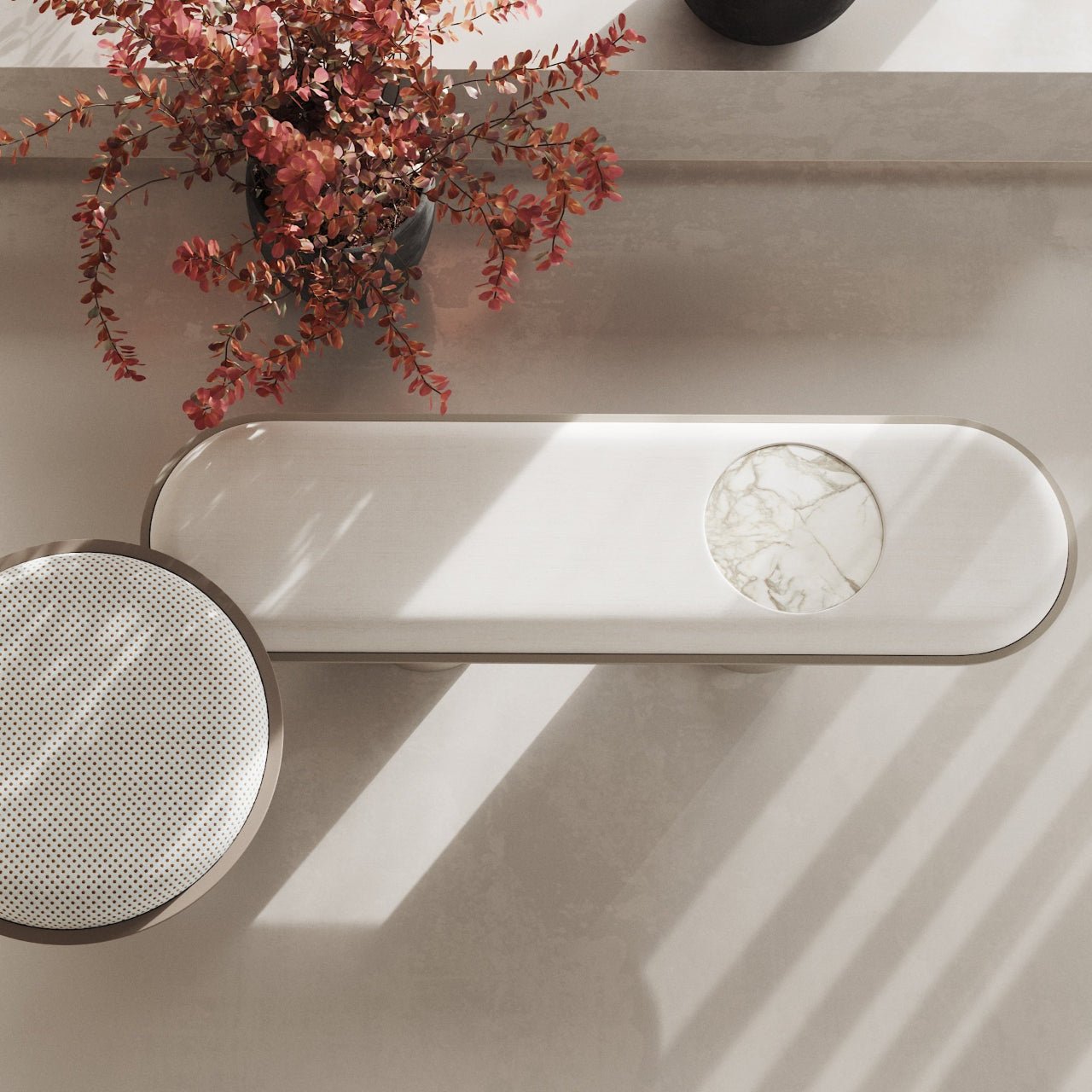 Banc LIVIA – Minimalisme sculptural & raffinement minéral - ULTRA MOBILI - La Maison MilanaisePLV150