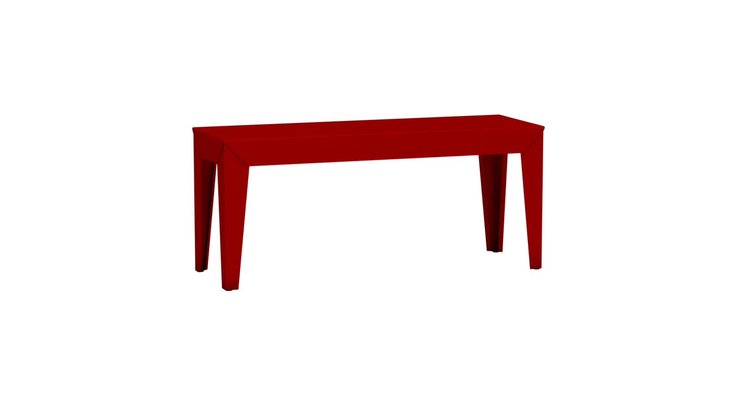 Banc rectangulaire en aluminium 103cm Zef - MATIERE GRISE - La Maison MilanaiseBANCZEF103INTVermillon 012Droits