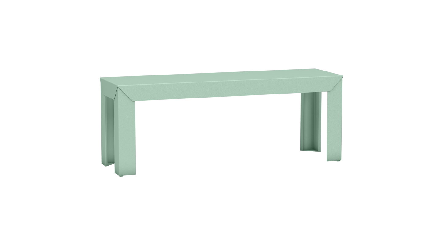 Banc rectangulaire en aluminium 120cm Zef - MATIERE GRISE - La Maison MilanaiseVert d'eau 120Droits