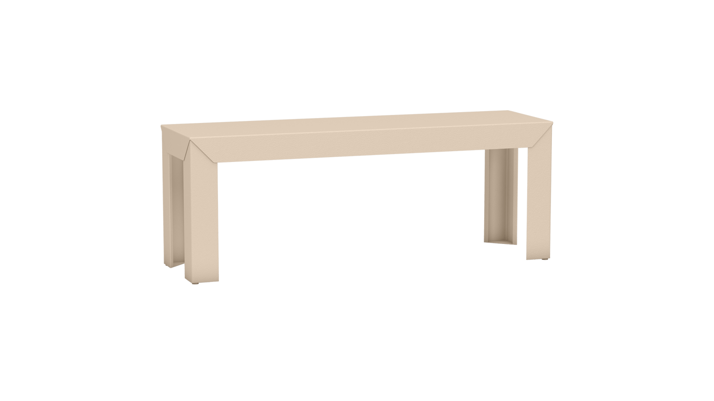 Banc rectangulaire en aluminium 120cm Zef - MATIERE GRISE - La Maison MilanaiseEggshell 161Droits