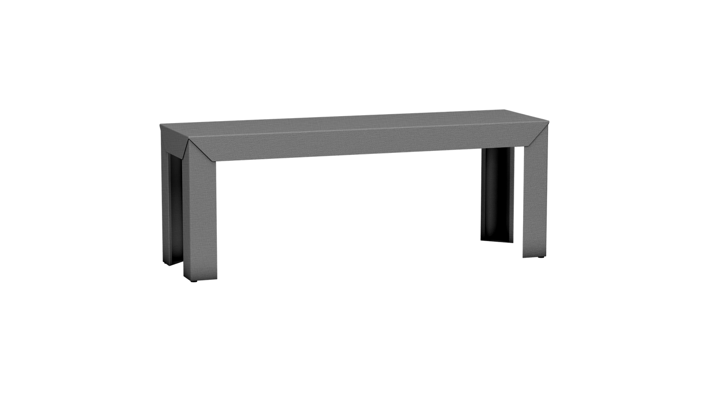 Banc rectangulaire en aluminium 120cm Zef - MATIERE GRISE - La Maison MilanaiseBrut Vernis Brillant 020Droits