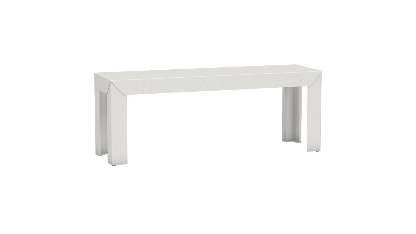 Banc rectangulaire en aluminium 120cm Zef - MATIERE GRISE - La Maison MilanaiseBlanc 001Droits