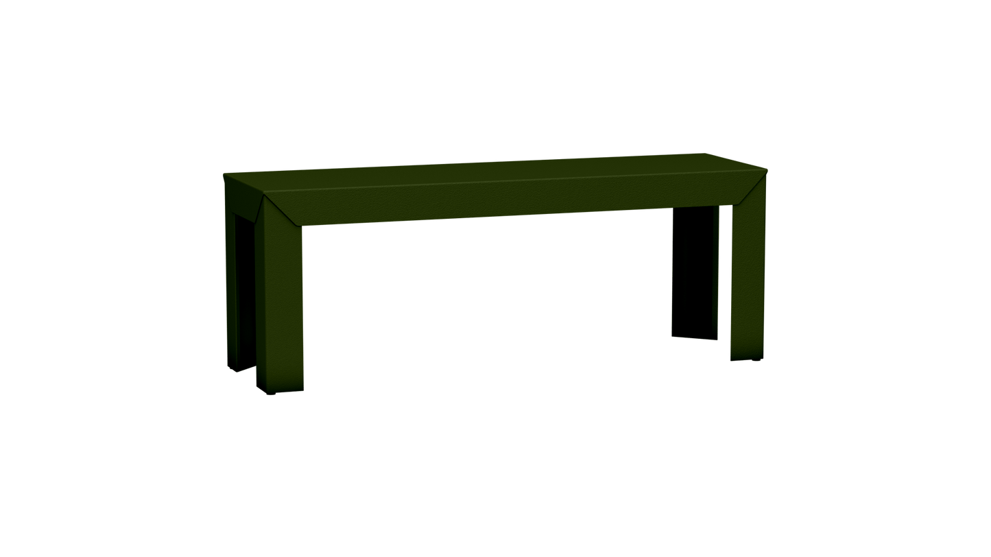 Banc rectangulaire en aluminium 120cm Zef - MATIERE GRISE - La Maison MilanaiseKaki 122Droits