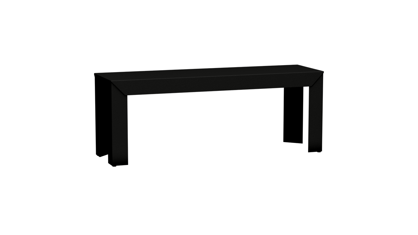 Banc rectangulaire en aluminium 120cm Zef - MATIERE GRISE - La Maison MilanaiseNoir mat 031Droits