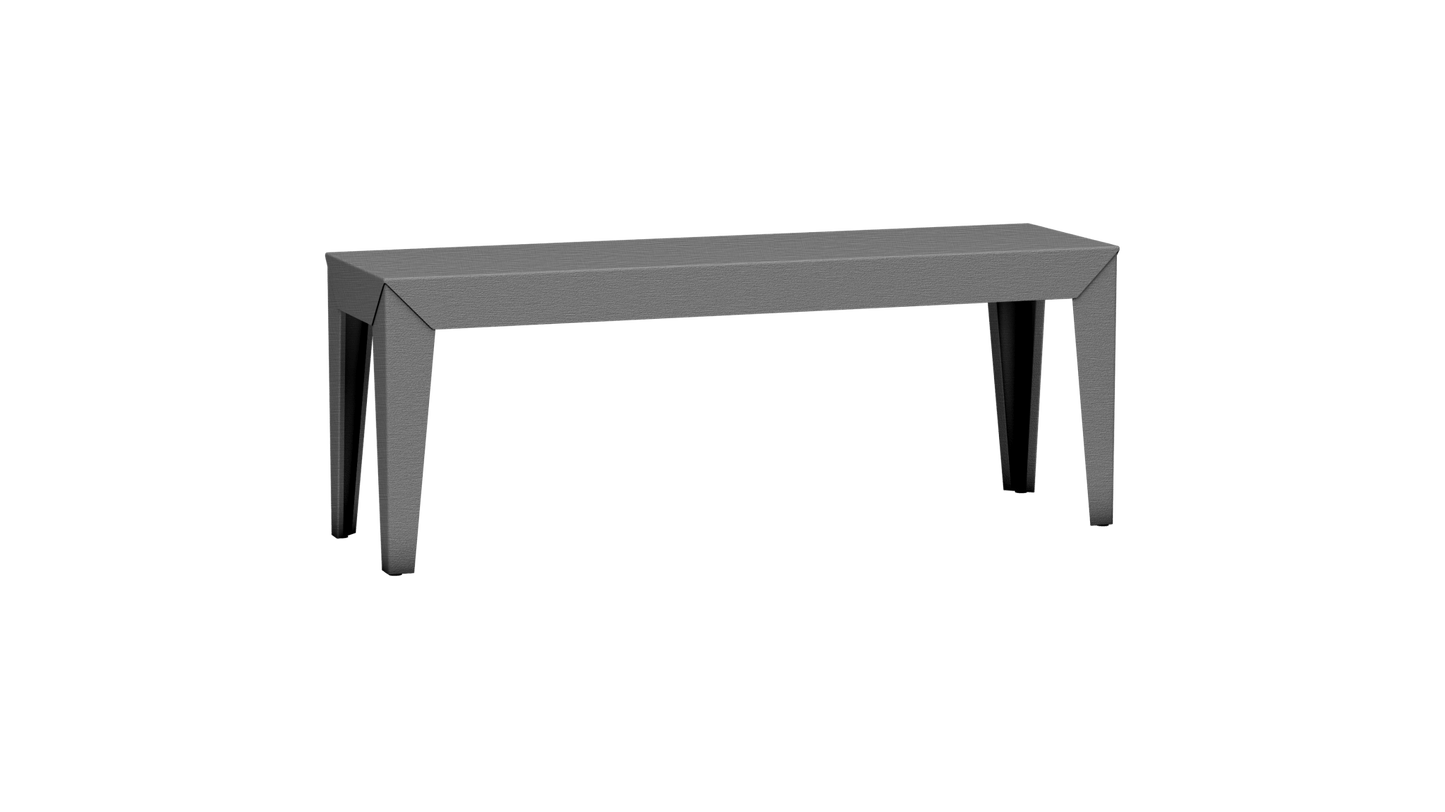 Banc rectangulaire en aluminium 120cm Zef - MATIERE GRISE - La Maison MilanaiseBrut Vernis Brillant 020Fuselés