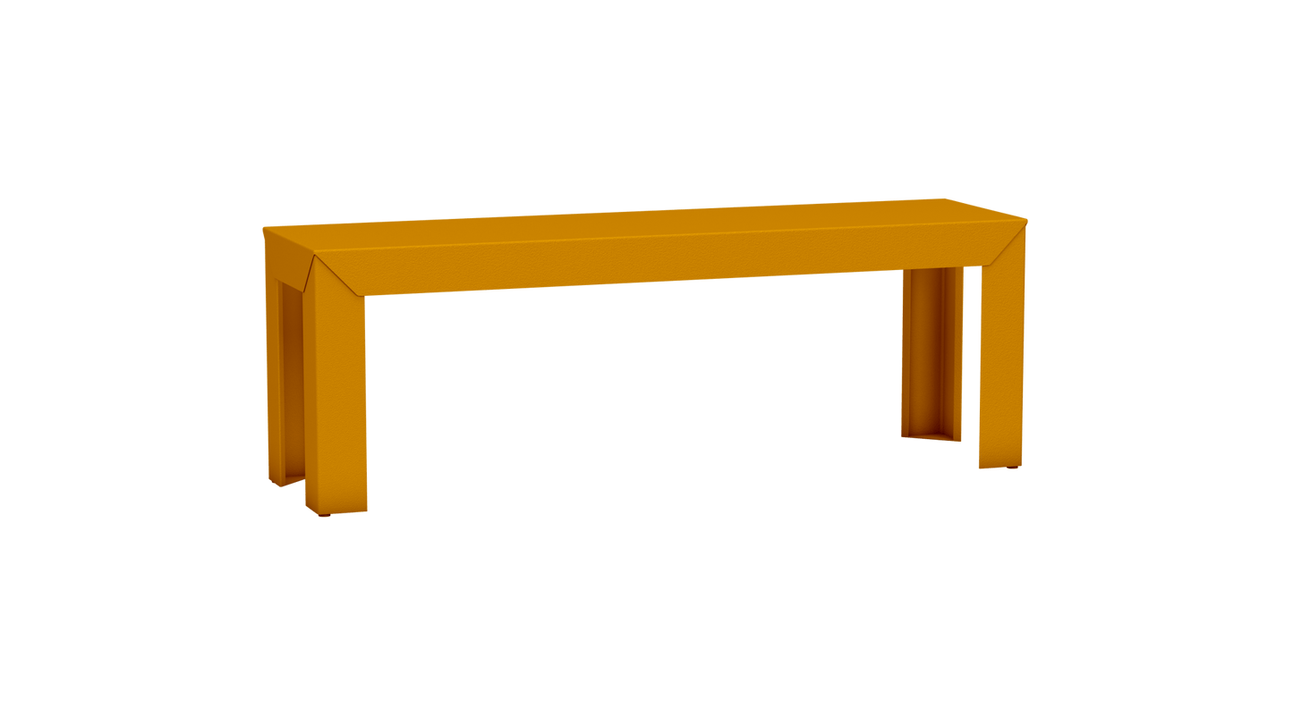 Banc rectangulaire en aluminium 130cm Zef - MATIERE GRISE - La Maison MilanaiseSafran 131Droits