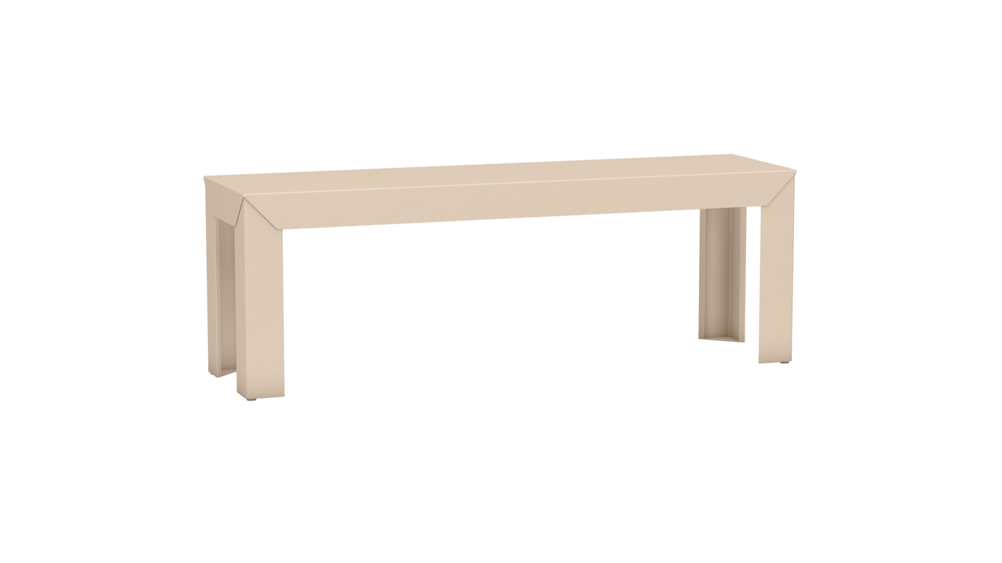 Banc rectangulaire en aluminium 130cm Zef - MATIERE GRISE - La Maison MilanaiseEggshell 161Droits