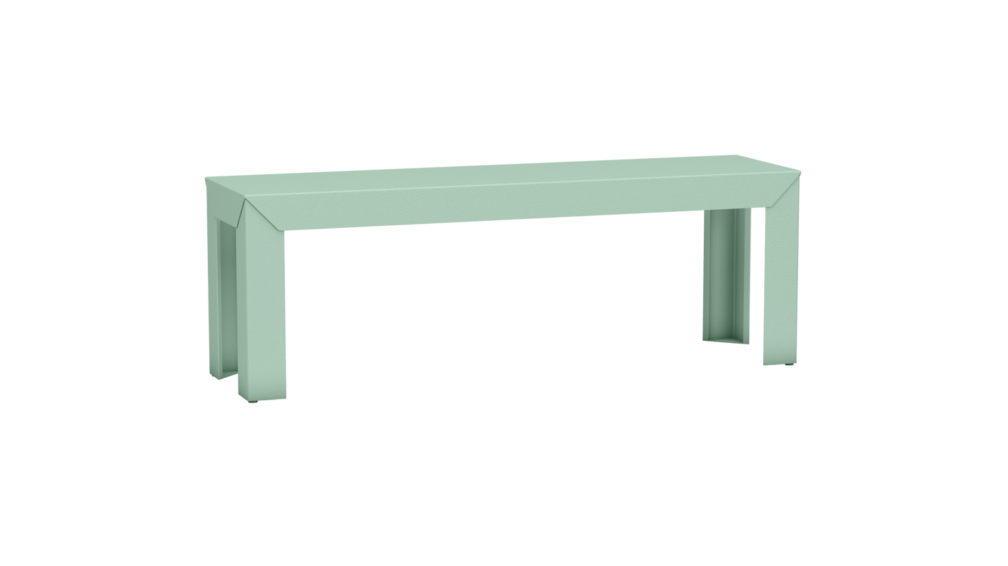 Banc rectangulaire en aluminium 130cm Zef - MATIERE GRISE - La Maison MilanaiseVert d'eau 120Droits