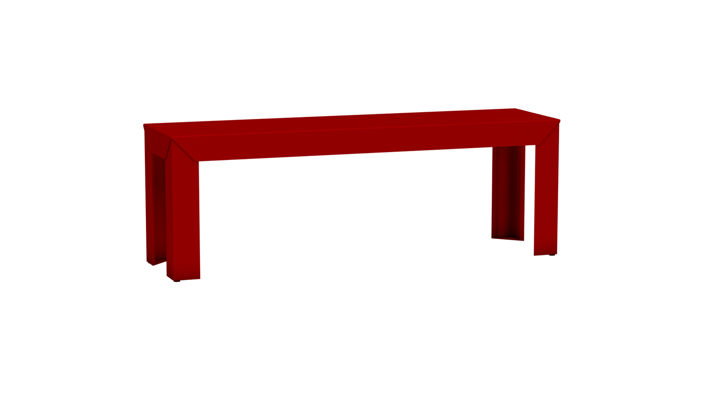 Banc rectangulaire en aluminium 130cm Zef - MATIERE GRISE - La Maison MilanaiseVermillon 012Droits
