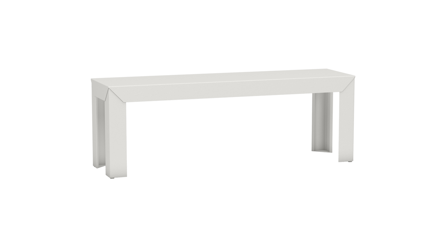 Banc rectangulaire en aluminium 130cm Zef - MATIERE GRISE - La Maison MilanaiseBlanc 001Droits