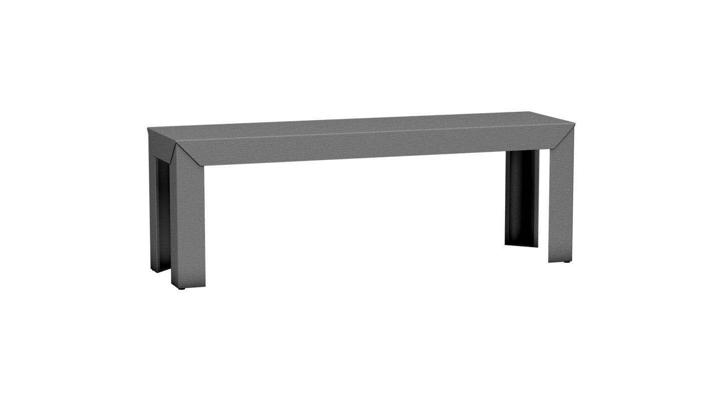 Banc rectangulaire en aluminium 130cm Zef - MATIERE GRISE - La Maison MilanaiseBrut Vernis Brillant 020Droits