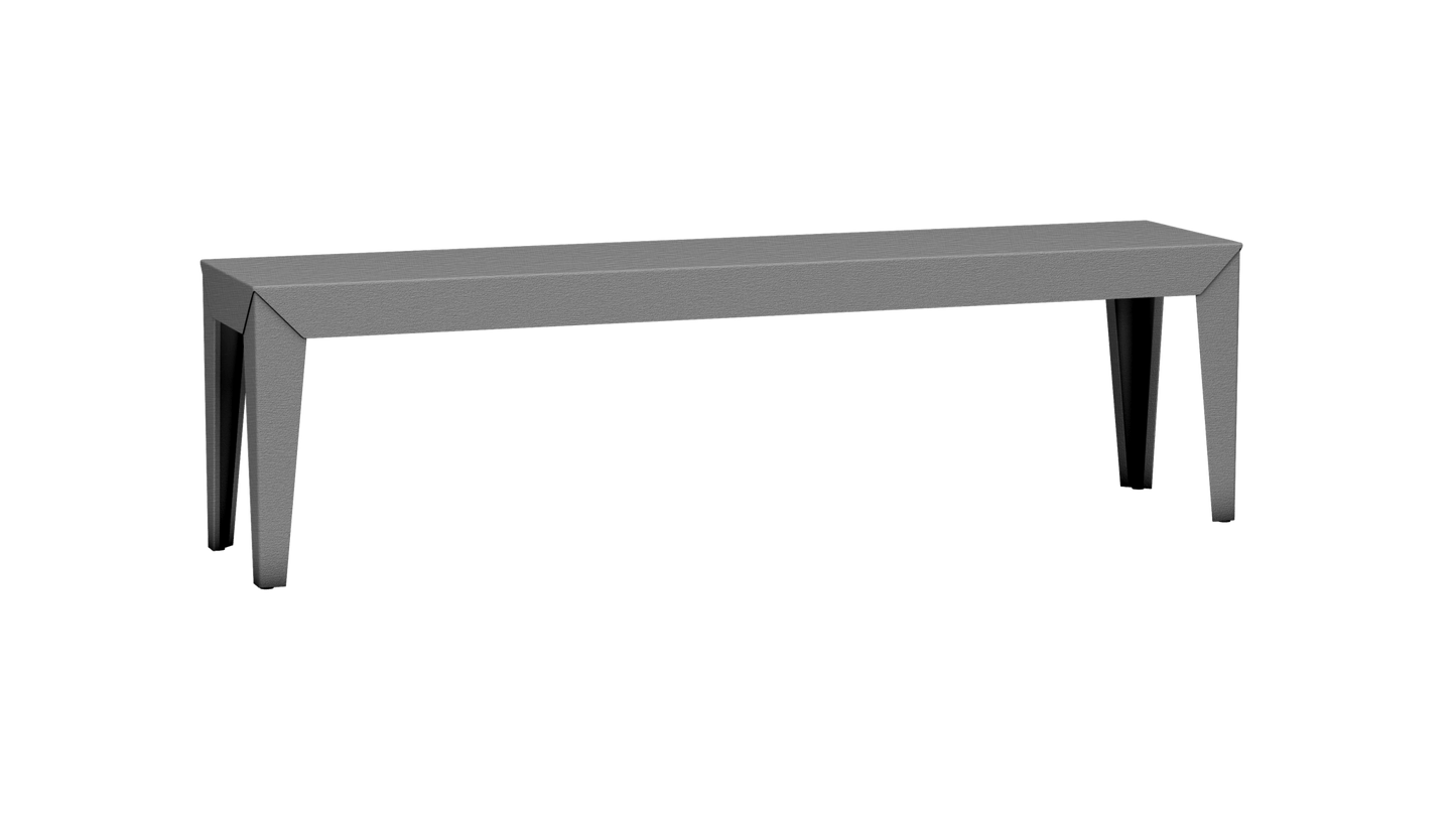 Banc rectangulaire en aluminium 160cm Zef - MATIERE GRISE - La Maison MilanaiseBrut Vernis Brillant 020Fuselés