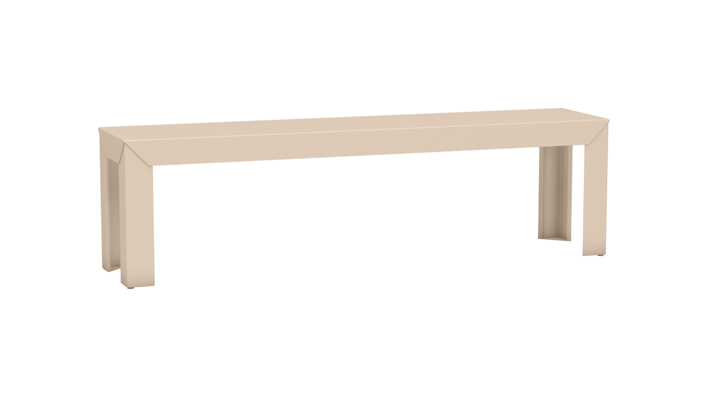 Banc rectangulaire en aluminium 160cm Zef - MATIERE GRISE - La Maison MilanaiseEggshell 161Droits