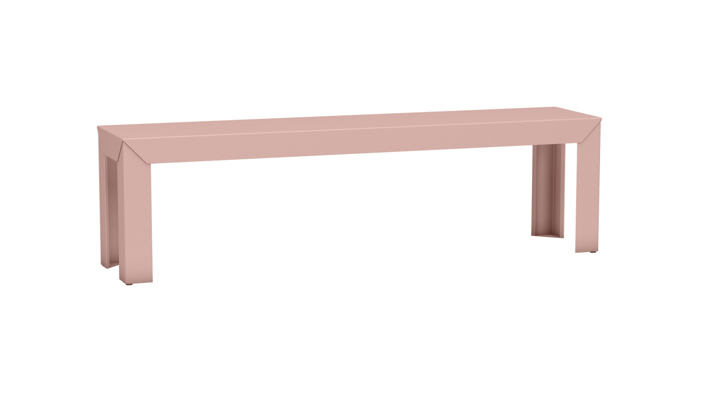 Banc rectangulaire en aluminium 160cm Zef - MATIERE GRISE - La Maison MilanaiseBaby pink 162Droits