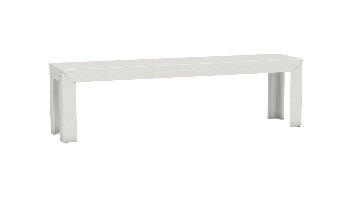 Banc rectangulaire en aluminium 160cm Zef - MATIERE GRISE - La Maison MilanaiseBlanc 001Droits