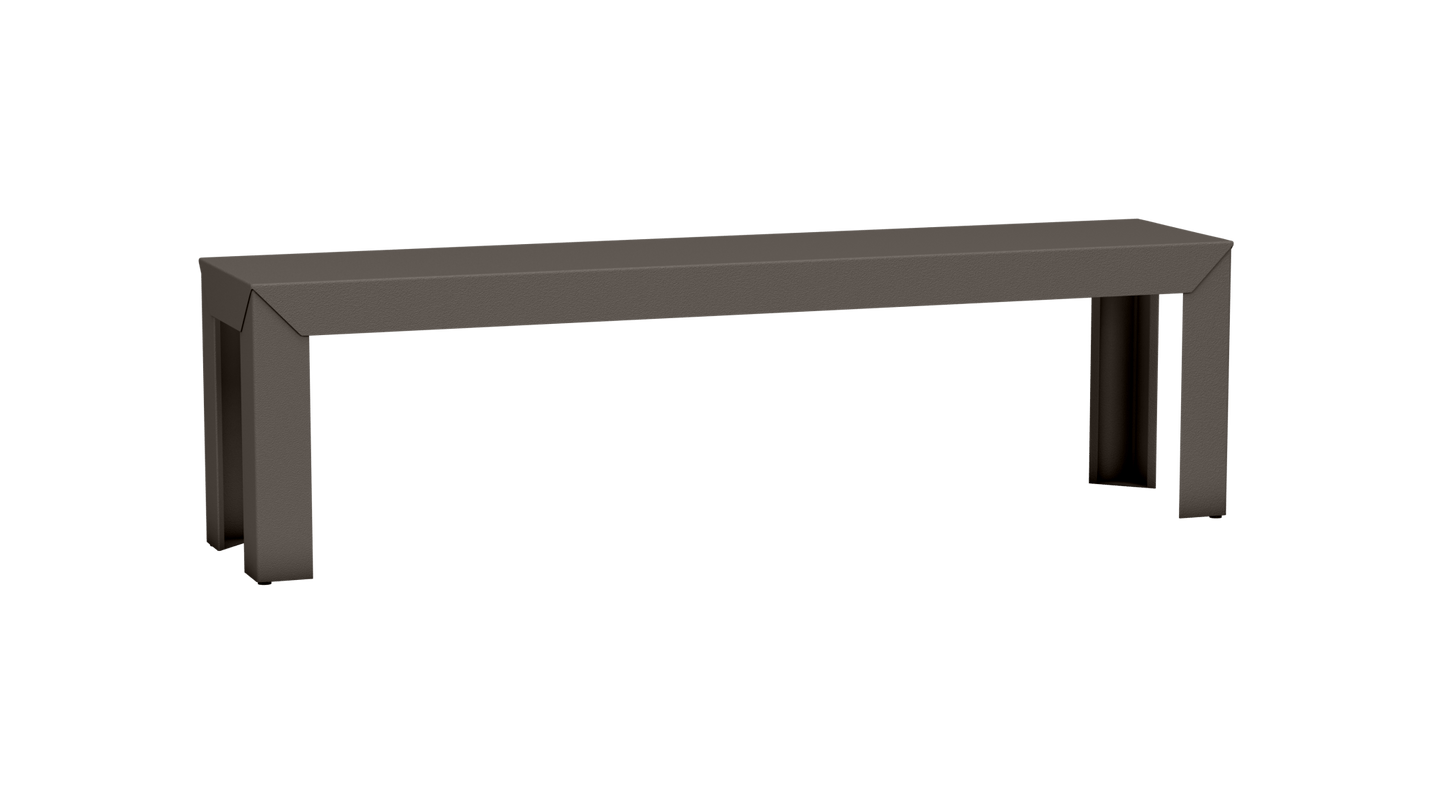Banc rectangulaire en aluminium 160cm Zef - MATIERE GRISE - La Maison MilanaiseTaupe 192Droits
