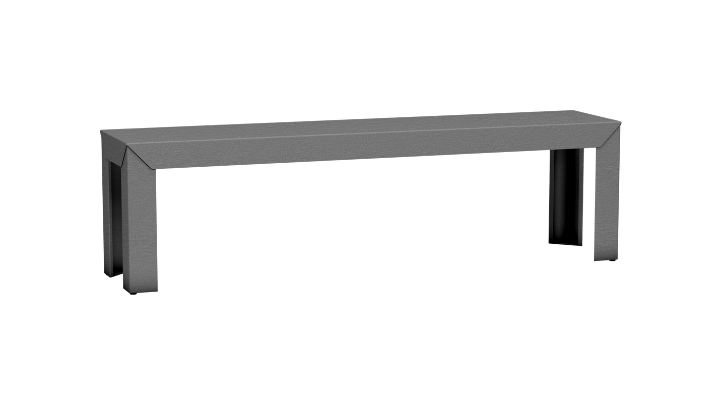 Banc rectangulaire en aluminium 160cm Zef - MATIERE GRISE - La Maison MilanaiseBrut Vernis Brillant 020Droits