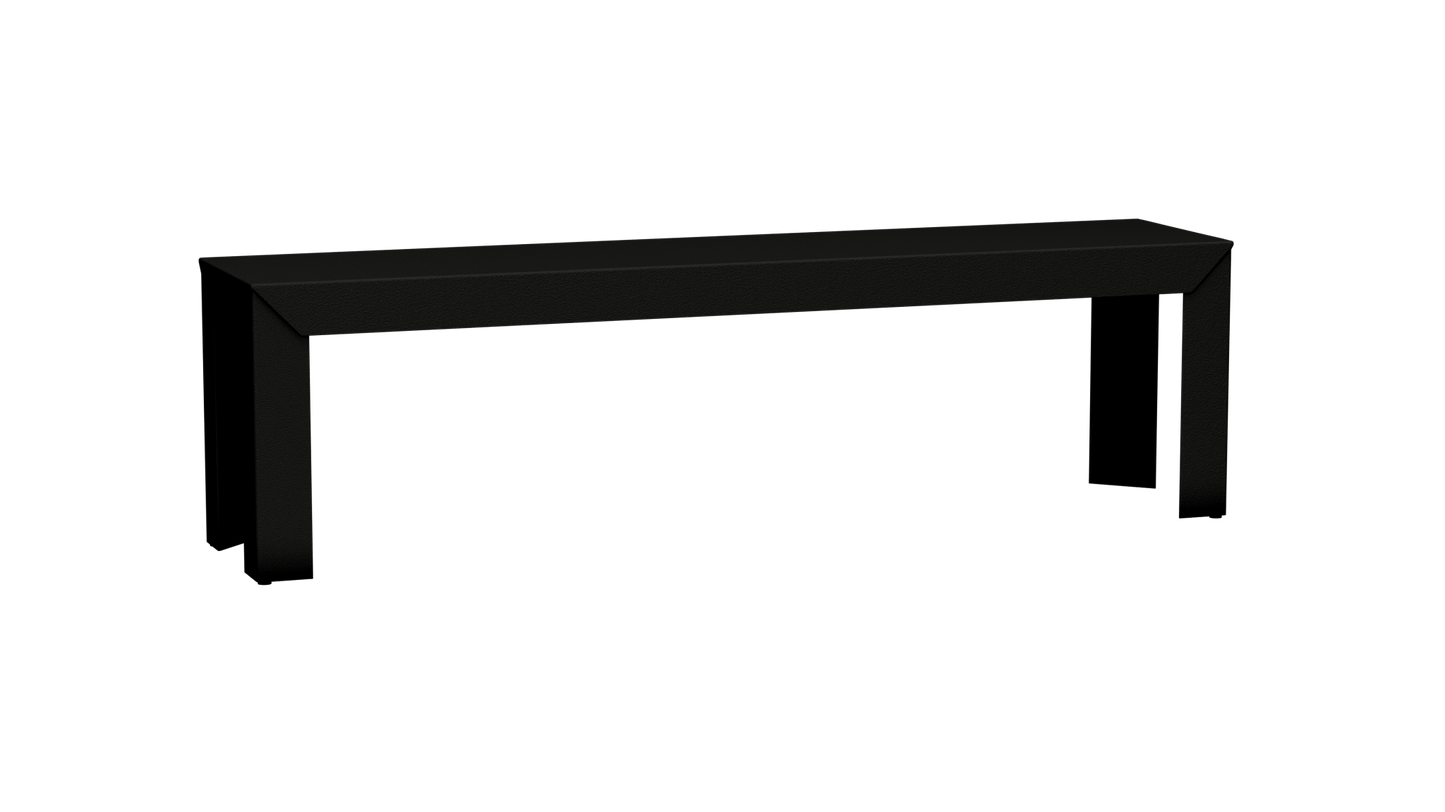 Banc rectangulaire en aluminium 160cm Zef - MATIERE GRISE - La Maison MilanaiseNoir mat 031Droits