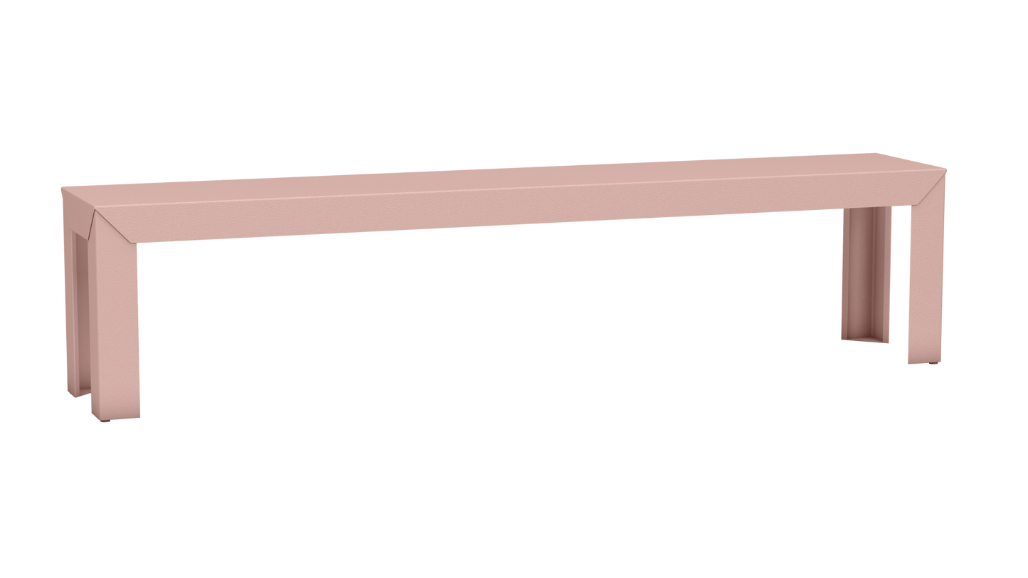 Banc rectangulaire en aluminium 195cm Zef - MATIERE GRISE - La Maison MilanaiseBaby pink 162Droits