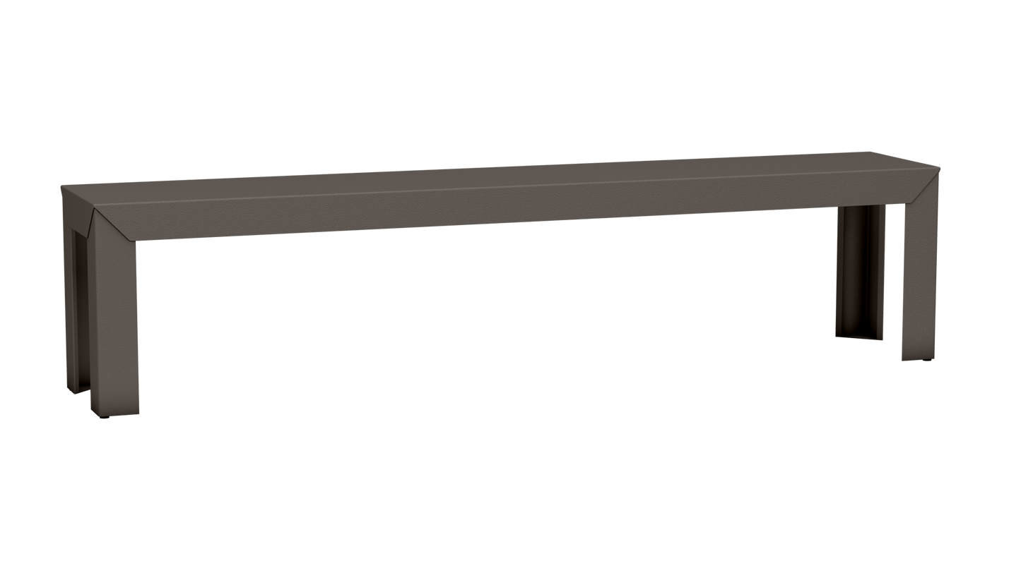 Banc rectangulaire en aluminium 195cm Zef - MATIERE GRISE - La Maison MilanaiseTaupe 192Droits