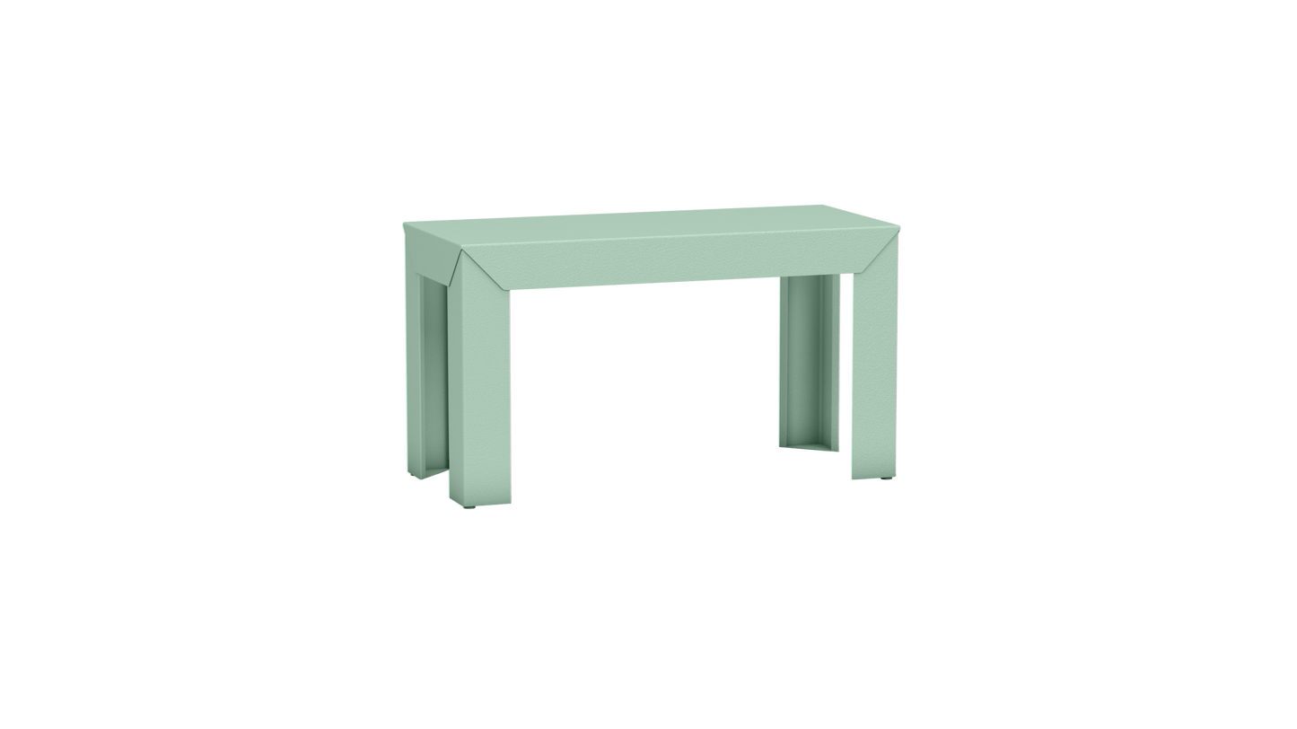 Banc rectangulaire en aluminium 80cm Zef - MATIERE GRISE - La Maison MilanaiseBANCZEF80INT - 51Vert d'eau 120Droits
