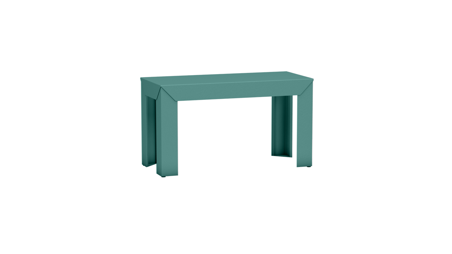 Banc rectangulaire en aluminium 80cm Zef - MATIERE GRISE - La Maison MilanaiseBANCZEF80INT - 49Celadon 006Droits