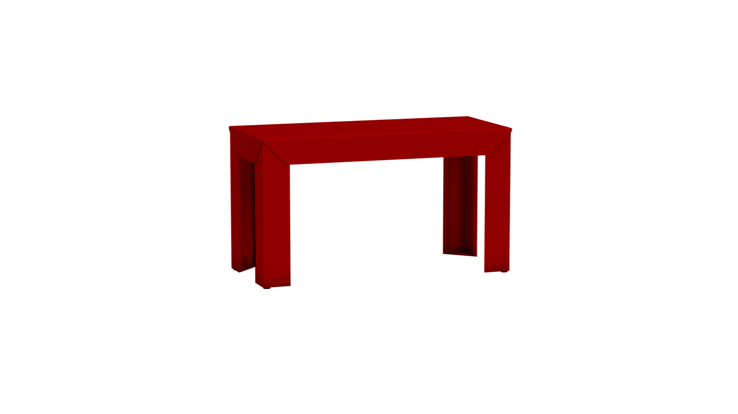 Banc rectangulaire en aluminium 80cm Zef - MATIERE GRISE - La Maison MilanaiseBANCZEF80INT - 3Vermillon 012Droits