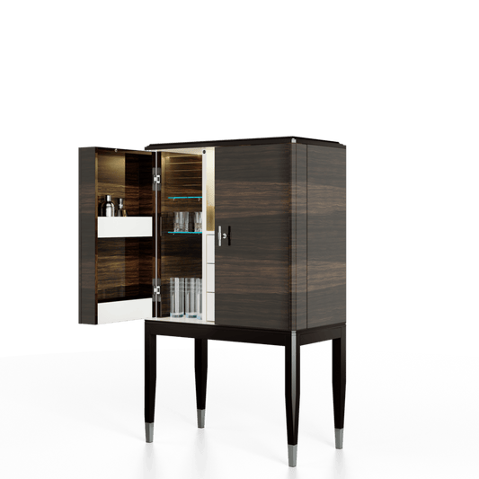 Bar cabinet eucalyptus fumé & laque brillant G.BAR - ULTRA MOBILI - La Maison MilanaiseBGB.EAF2