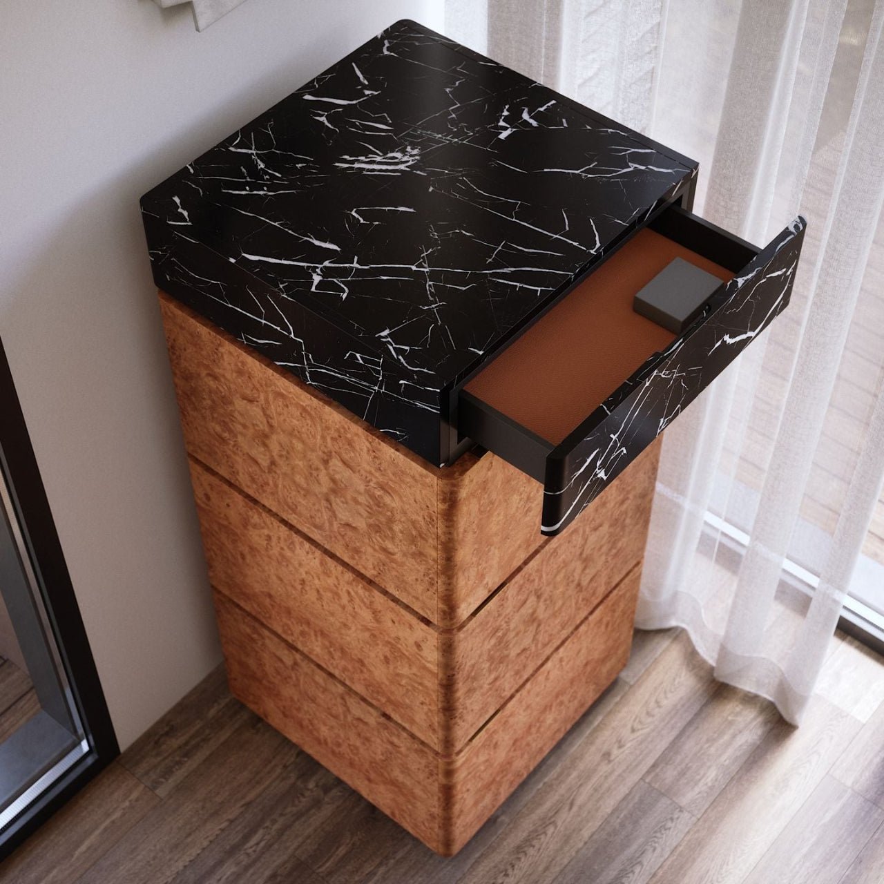 Bar cabinet luxueux châtaignier et marbre – ULTRA MOBILI - La Maison MilanaiseBCRC