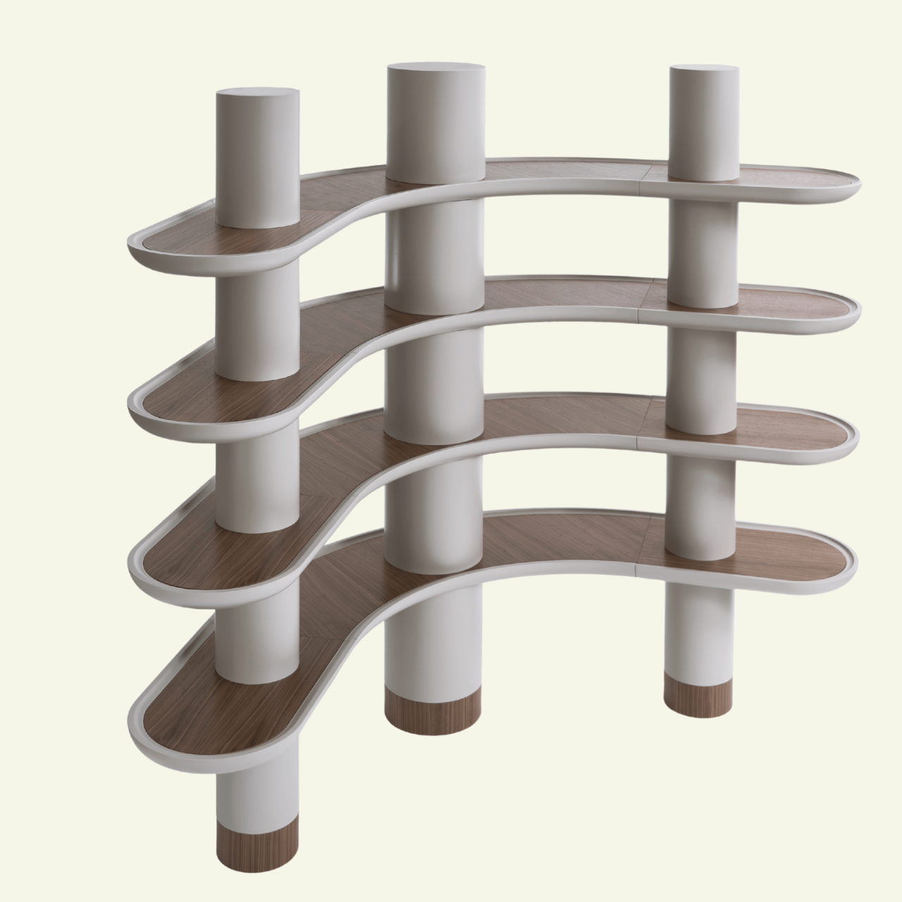 Bibliothèque MINA A100 – Courbes sculptées et matières nobles - ULTRA MOBILI - La Maison MilanaiseMN4A100