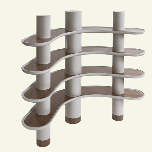 Bibliothèque MINA A100 – Courbes sculptées et matières nobles - ULTRA MOBILI - La Maison MilanaiseMN4A100